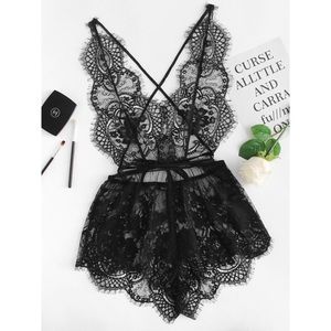 Lace romper lingerie
